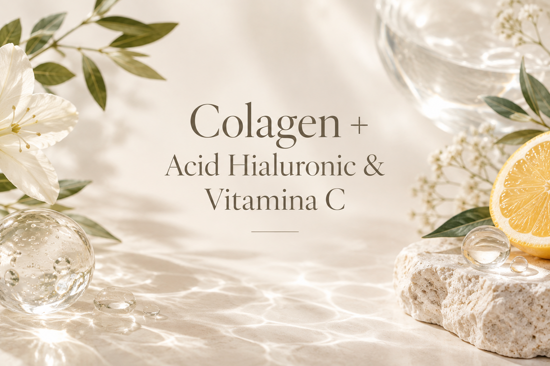 Colagen + Acid Hialuronic + Vitamina C: de ce sunt împreună?